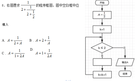 2019山东高考理科数学试题及答案（word精校版）