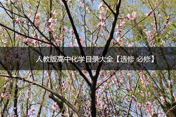 人教版高中化学目录大全【选修 必修】