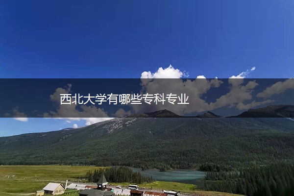 西北大学有哪些专科专业