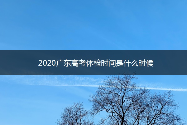 2020广东高考体检时间是什么时候