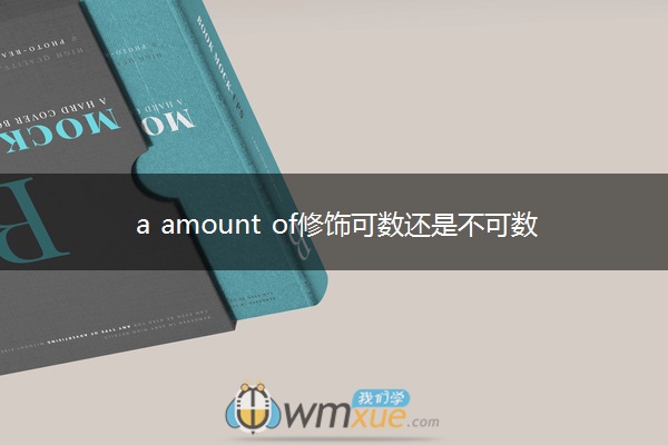 a amount of修饰可数还是不可数