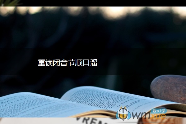 重读闭音节顺口溜