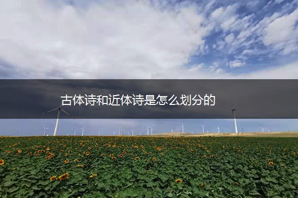 古体诗和近体诗是怎么划分的