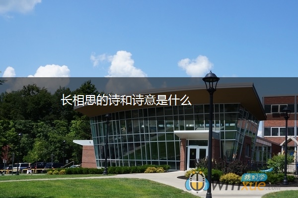 长相思的诗和诗意是什么