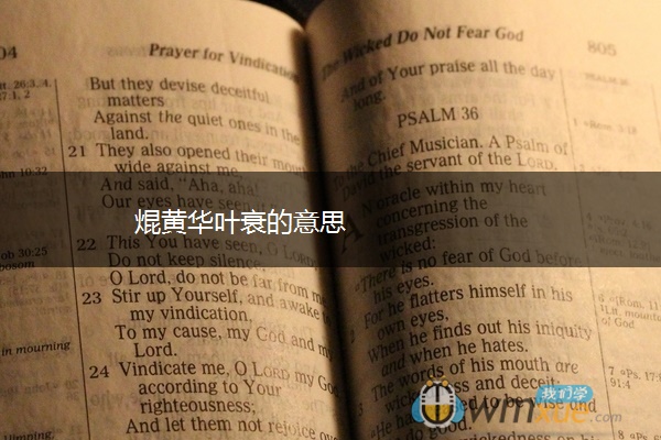 焜黄华叶衰的意思