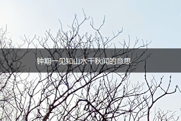 钟期一见知山水千秋闻的意思