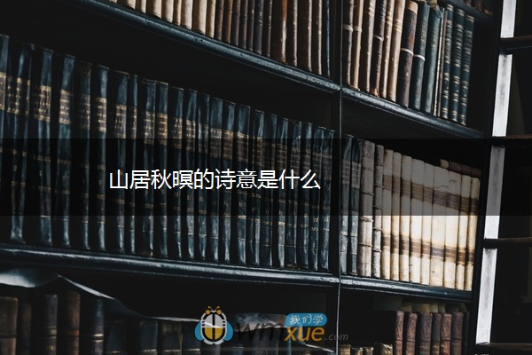 山居秋暝的诗意是什么