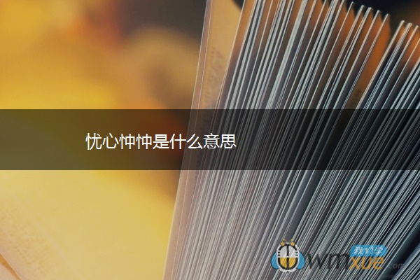忧心忡忡是什么意思