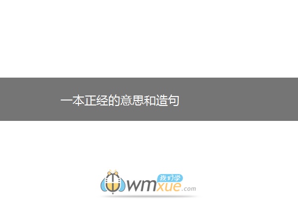 一本正经的意思和造句