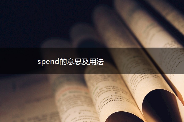 spend的意思及用法