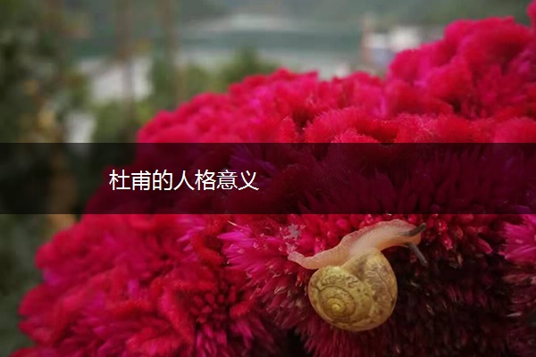杜甫的人格意义