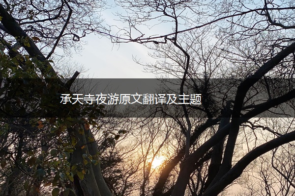承天寺夜游原文翻译及主题