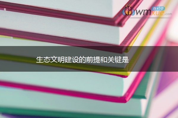 生态文明建设的前提和关键是