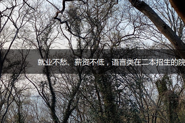 就业不愁、薪资不低，语言类在二本招生的院校！不要错过