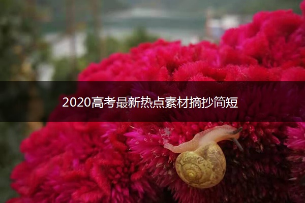 2020高考最新热点素材摘抄简短