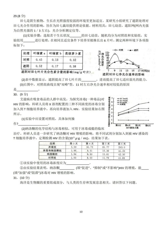 2020届郑州高三理综线上模拟试题