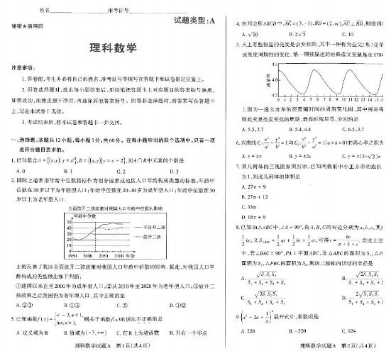 2020全国高考押题密卷理科数学及答案