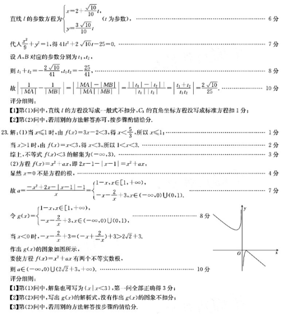 2020全国一卷理科数学联考试题（含答案）