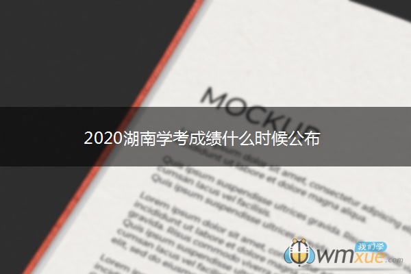 2020湖南学考成绩什么时候公布