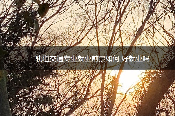 轨道交通专业就业前景如何 好就业吗