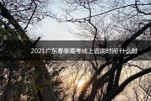 2021广东春季高考线上咨询时间 什么时候可以咨询