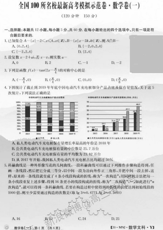 2021全国100所名校卷数学（含答案）