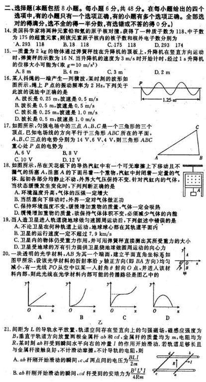 2023全国100所名校卷理综（含答案）