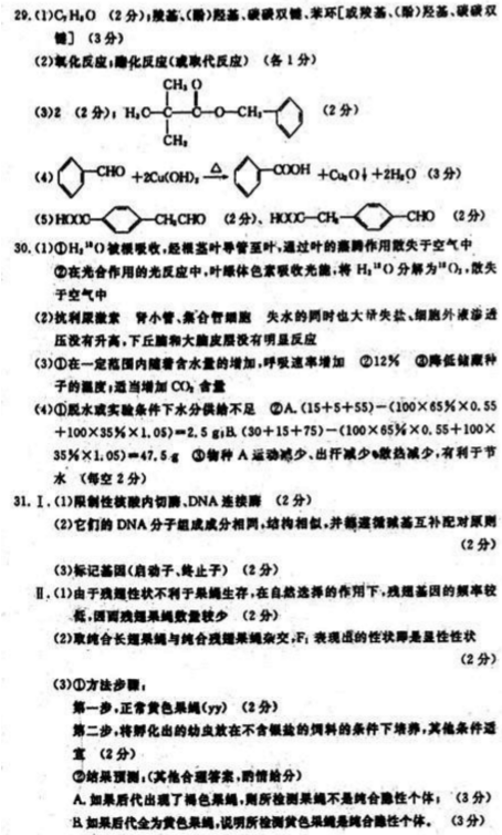 2021全国100所名校卷理综（含答案）