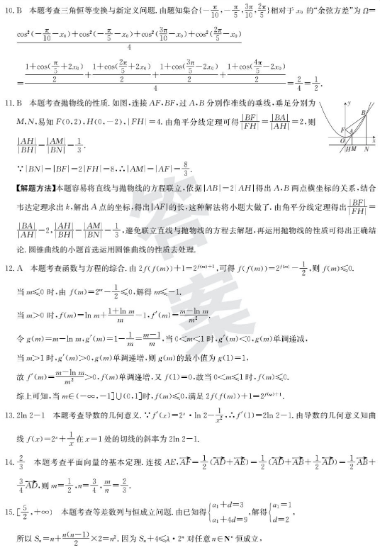 2021全国100所名校理科数学模拟卷（含答案）