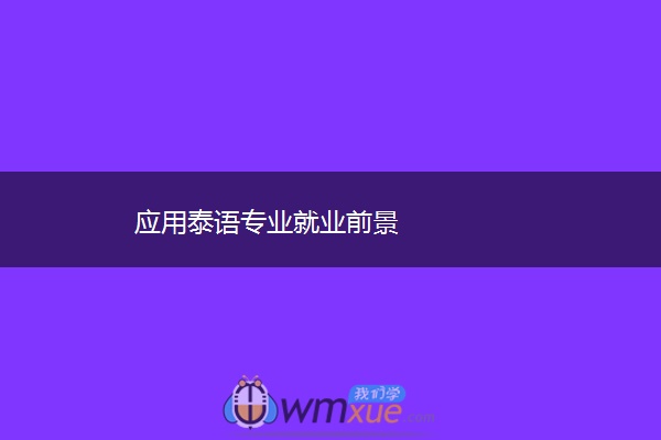 应用泰语专业就业前景
