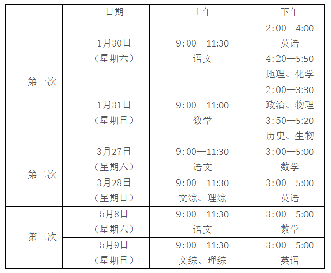 2021高三二模考试时间是什么时候